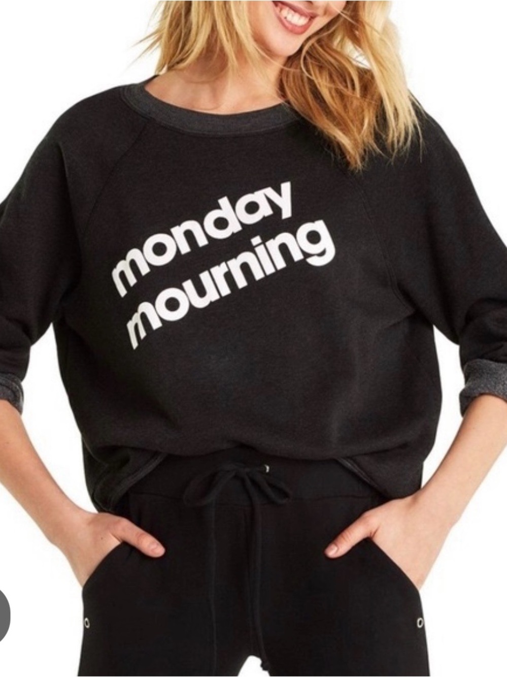 Wildfox Black 'monday mourning' Graphic Sweatshirt